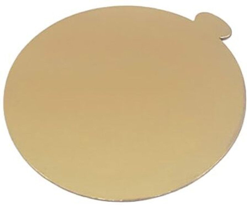 Kreative Kraft MDF Cake Base with Handle Wooden Cake Server(Gold, Pack of 10)