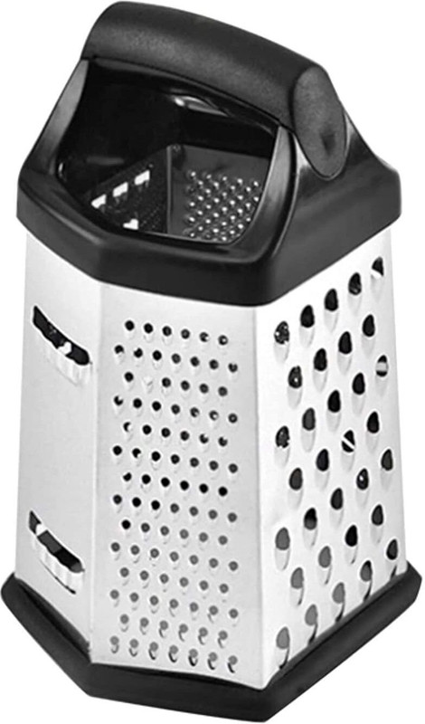 Shrevi 6-Sided Stainless Steel Multipurpose Box Grater Full Cake Ring Layer Slicer(Steel, Metal)