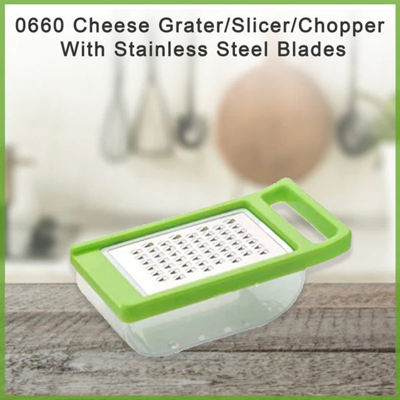 Quickslice Single Piece Square Slicer(Red, Green, Metal, Plastic)