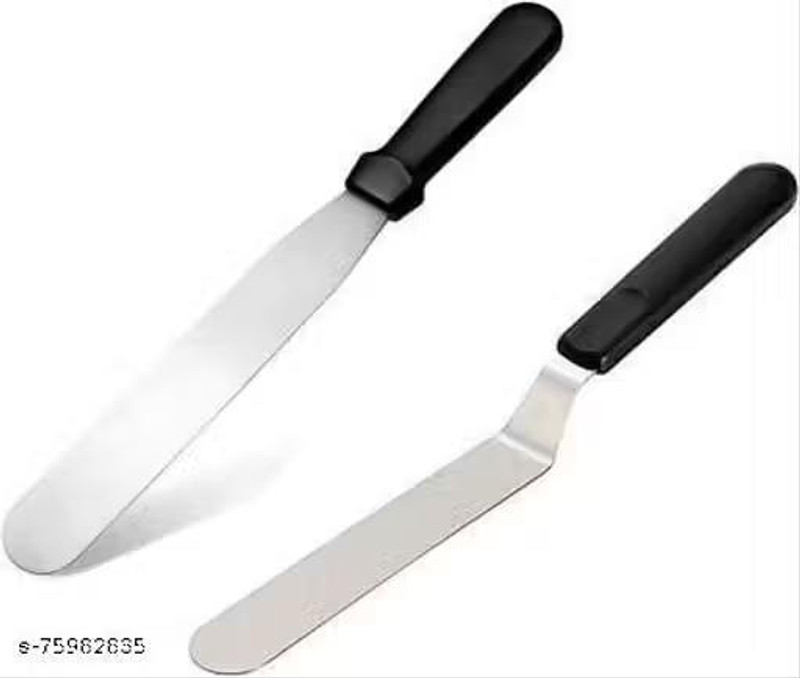 Earthpex IcingSpatula-Set2 Baking Smoother & Polisher(Black)
