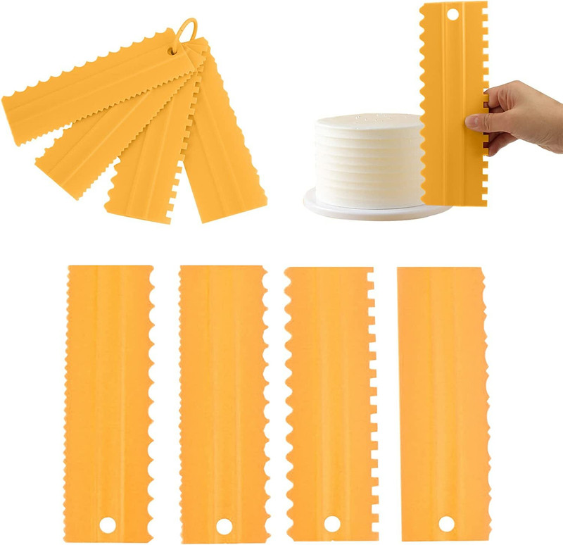 INKULTURE Plastic Tall Cake Scraper For Icing And Decoration|Size 8.6 inch X 2.6 inch | Baking Smoother & Polisher(Blue)