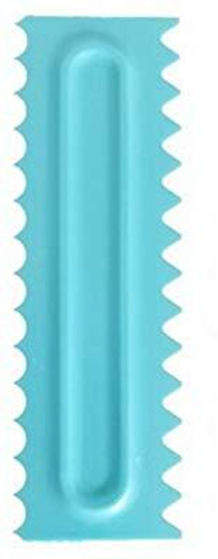 Kreative Kraft Plastic Icing Comb Scraper Smoother Icing Fondant Cake Decorating Tool Baking Smoother & Polisher(Blue)