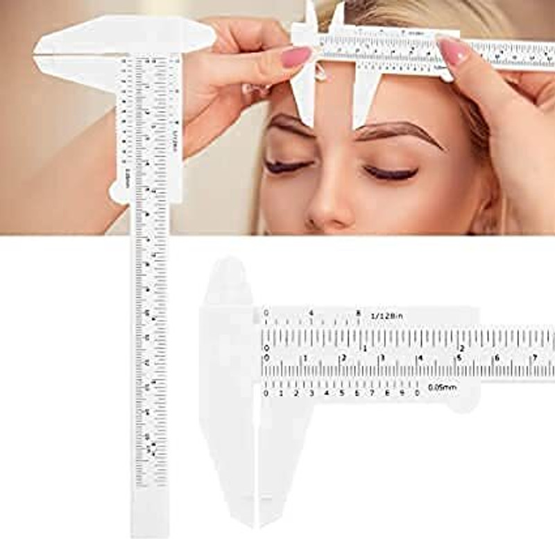 Bella Faccia Makeup Measure Ruler 150MM Vernier Caliper Sliding Measuring Device Measure Eyebrow Guide Ruler Vernier Caliper(0.-125 mm)
