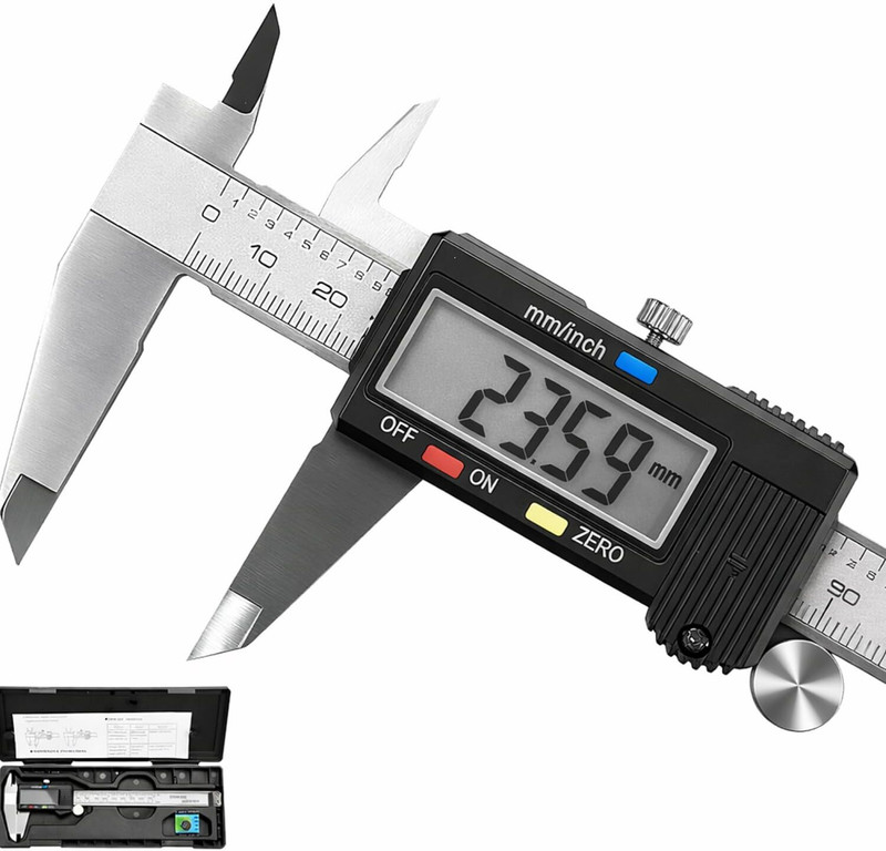 Harboan Digital Caliper, 0-6 inches Caliper with Large LCD Screen Digital Vernier Caliper 150mm / 6Inch Stainless Steel & Large LCD Display Digital Caliper(0 - 150 mm)