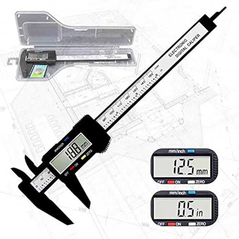 Shuang You Digital Calipers,Electronic LCD Screen displays 0-6"Caliper Measuring Tool Millimeter Conversion Suitable for Jewelry Measurement and 3D Printing Digital Caliper(1.5E+2 mm)
