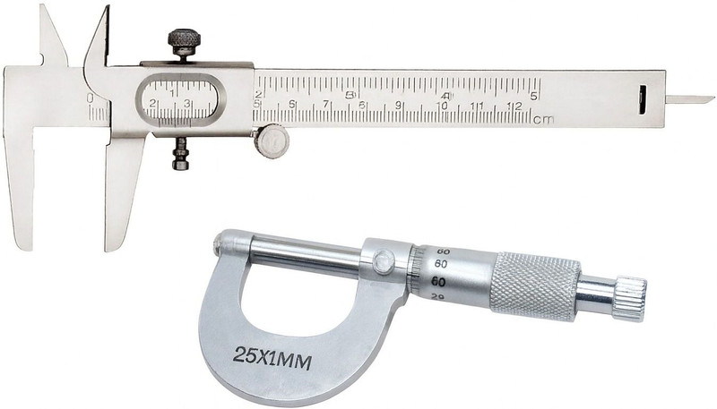 BALRAMA 25x1 Micrometer Brass with Nickel Buffing 25 mm SS Thread 25 mm 0-25mm Outside Ambala Screw Gauge Micrometer Stainless Steel 25 Mm S.s. Thread in Velvet Box Vernier Caliper(125 mm)