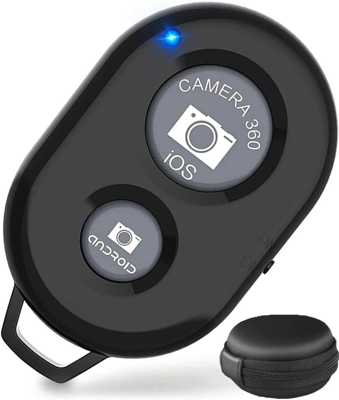 Huntindia Photos&Videos Shutter Selfie Click Mobile Selfie Remote Control Button+Pouch  Camera Remote Control(Black)
