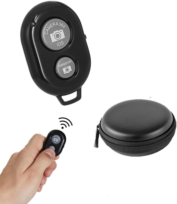 Huntindia Bluetooth Remote Controller Mobile Selfie Picture Useful for Selfies,Group Shots  Camera Remote Control(Black)