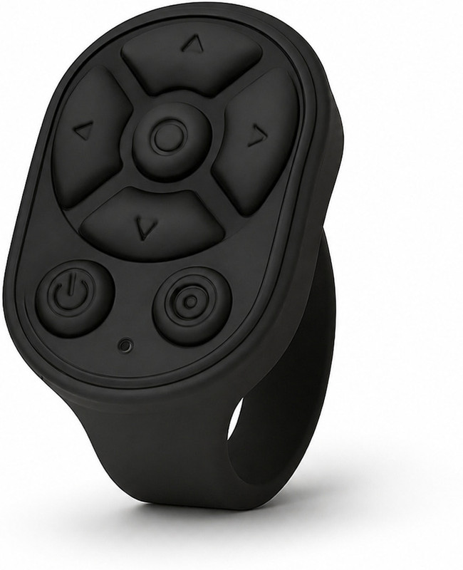 MZED Bluetooth Finger Ring Remote Control, Multi-Mode with Video Control, Camera Remote Control(Black)