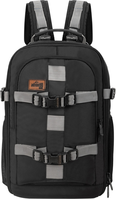 AdventIQ Pro-Runner 414 DSLR/SLR Camera Backpack with Raincover & Antitheft Laptop compartment Camera Bag(Black)