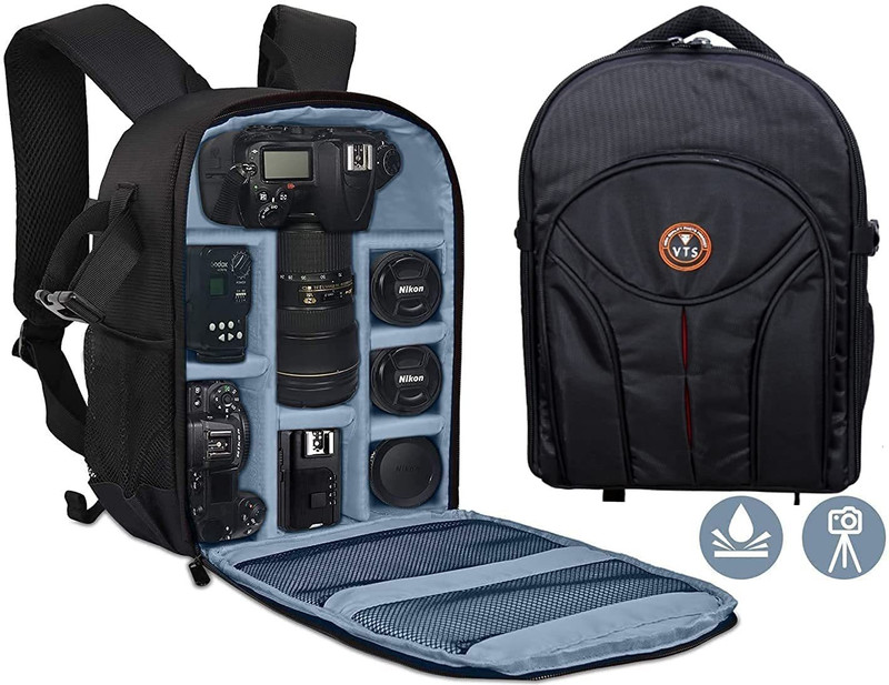 VTS DSLR Camera Backpack Bag Waterproof Shock Proof for Lens Accessories for  Camera Bag(Black)