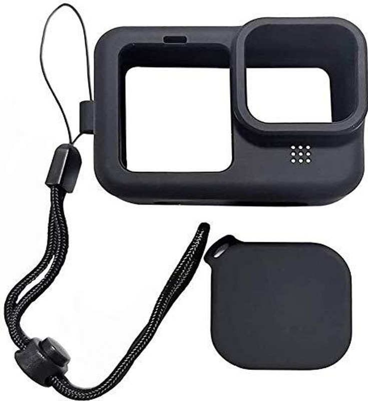 Picmaa hero 9/10 camera silicone body protective case rubber cover for Gopro hero 9/10  Camera Bag(Black)