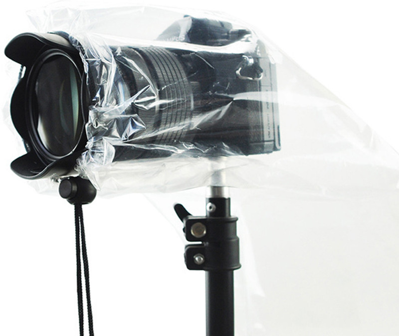 Zikkon RC-S Camera Rain cover Sleeve Protector for Canon Nikon Fujifilm Sony Olympus Panasonic Pentax Sigma with a Lens up to 8" Clear See-Through(2 Pack) Camera Bag(Transparent)