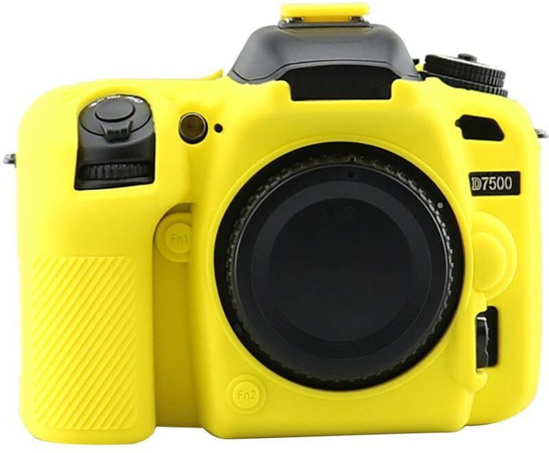 Lamkoti D7500 silicone protective body camera cover for nikon d7500  Camera Bag(Yellow)