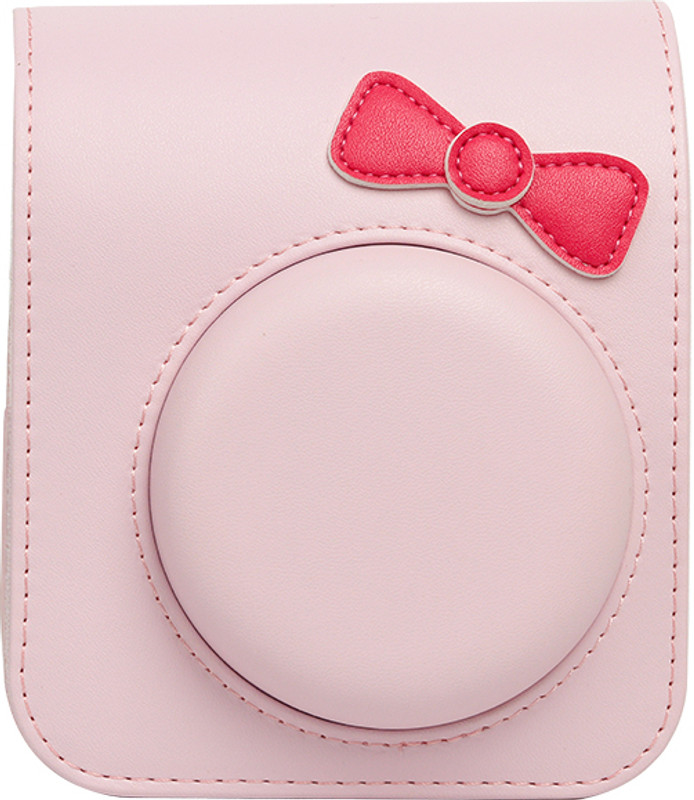 Zikkon Instax Mini 12 Pink Bowknot Protective Camera Case PU Leather Carrying Camera Bag(Pink bowknot)