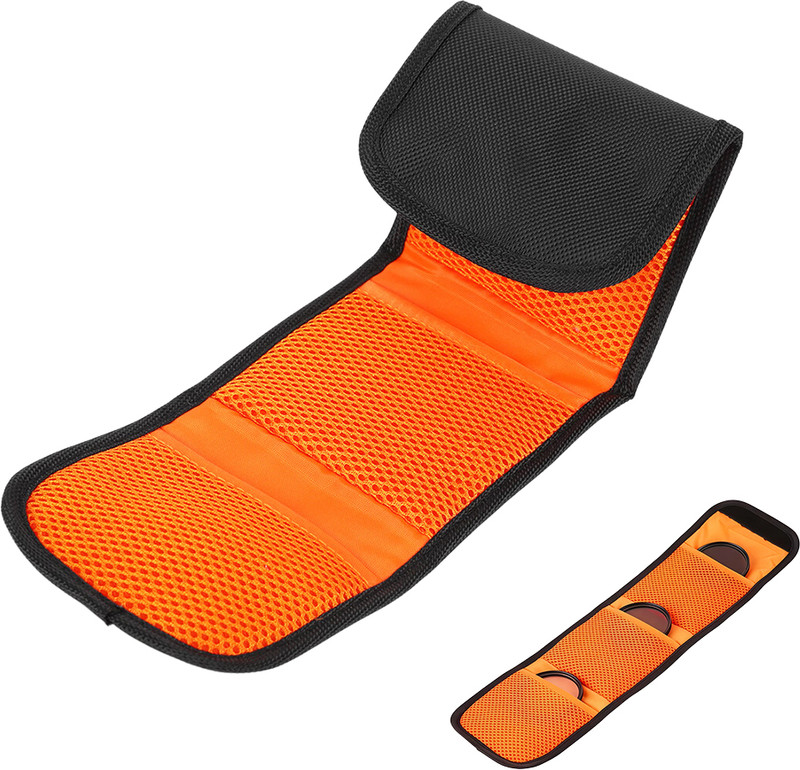 ELEPHANTBOAT Folding Nylon Camera Lens Filter Pouch with Three Soft Padded Pockets Camera Bag(N/A)