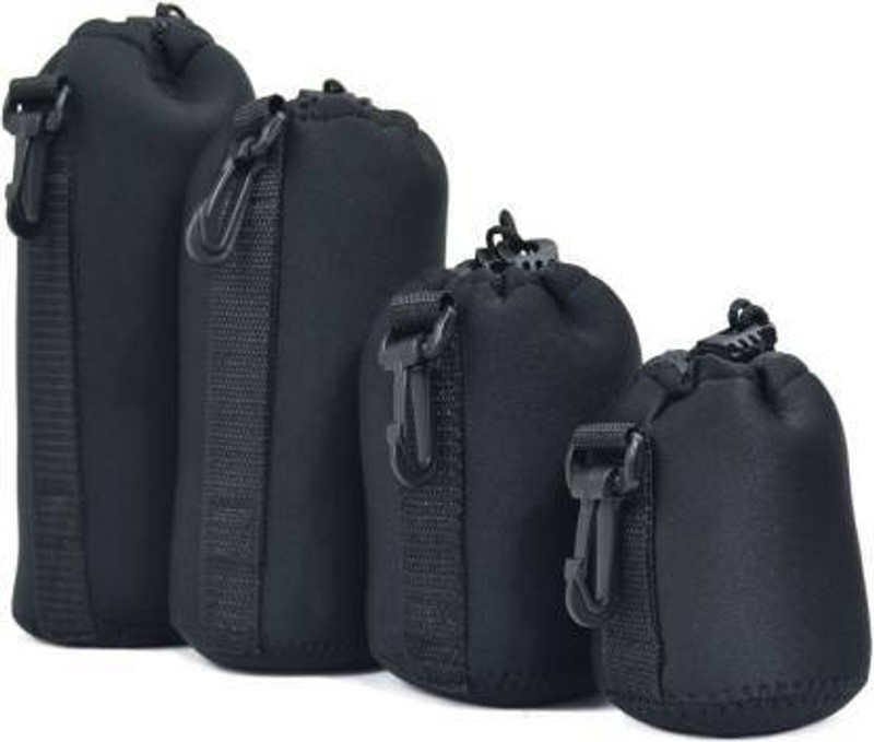Vistook Pack of 4 Thick Protective Neoprene Lens Case Pouch Set for DSLR Camera Lens Includes Small, Medium, Large & Extra Large Pouches.  Camera Bag(Black)