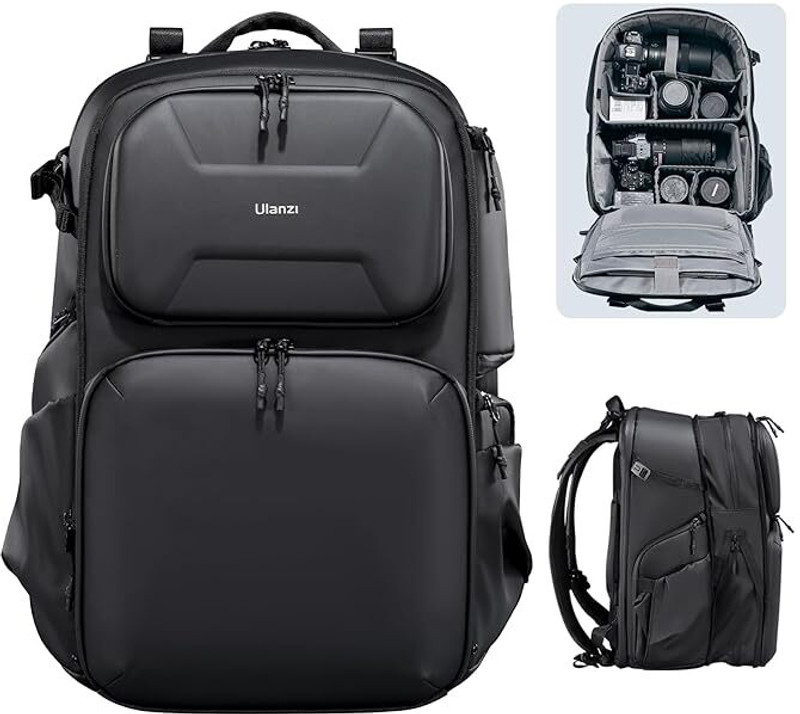 ULANZI BP10 Hardshell Camera Backpack Professional Waterproof Photography Camera Case Mirrorless Camera Bag(Black)