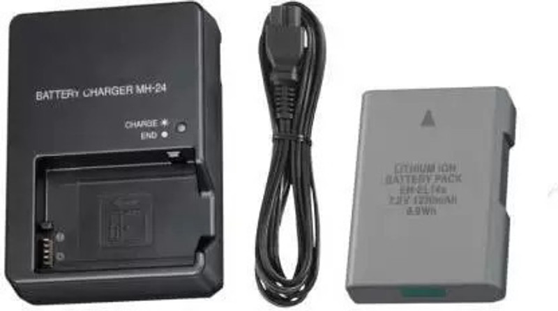 DIGICLAMBO EN-EL-14a battery With MH-24 Charger Combo Nikon  Camera Battery Charger(Black & Grey)
