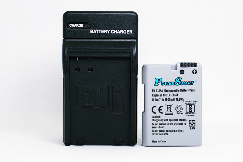 Power Smart Battery and Charger for Nikon EN-EL14A EN-EL14 for Nikon Coolpix D5600 D3500 Camera Battery Charger(Black, Grey)