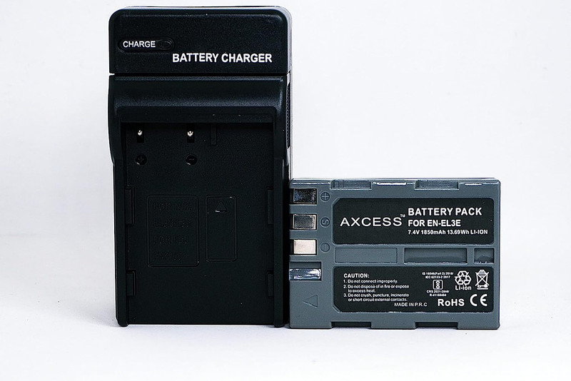 Axcess EN-EL3E Battery + EN-EL3E Charger Compatible For Nikon D90, D300, D300S, D700 Camera Battery Charger(Black)