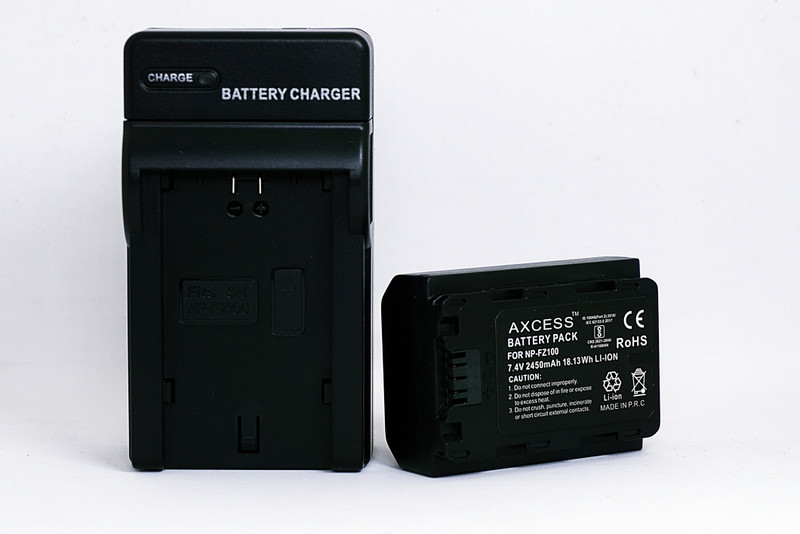 Axcess Battery and Charger for Sony NP-FZ100, BC-QZ1 and Sony a9, a7R III, a7R IV Camera Battery Charger(Black)