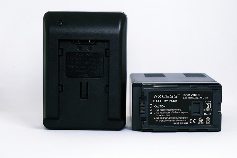 Axcess Battery for VW-VBG6H Battery + VW-VBG6H Charger For Panasonic AG HMC71MC  Camera Battery Charger(Black)