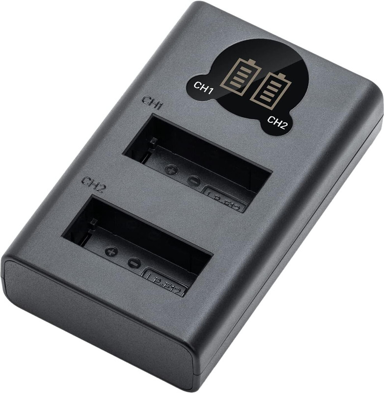 DIGICLAMBO LP-E12 Battery Charger, Double Slot Charger for LC-E12 LC-E12E Camera Battery Charger(Black)