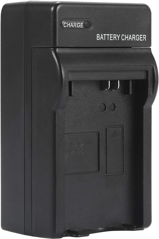 Power Smart Charger for LP-E5 Work with Canon EOS 450D, 500D, 1000D, Kiss X2, Kiss X3, Camera Battery Charger(Black)