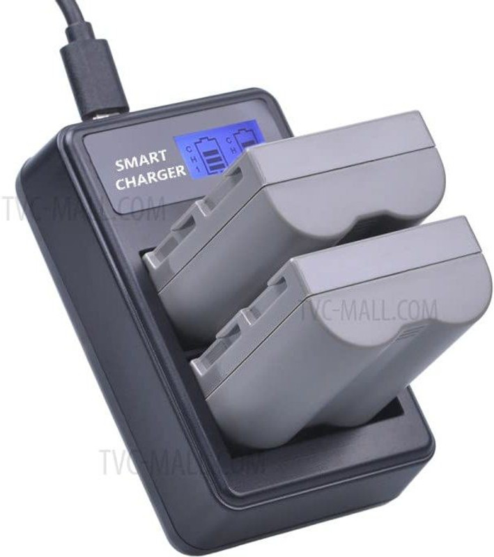 Power Smart EN-EL3e Battery (2- No.s) + EN-EL3e Dual USB Charger and Camera Battery  Camera Battery Charger(Black)