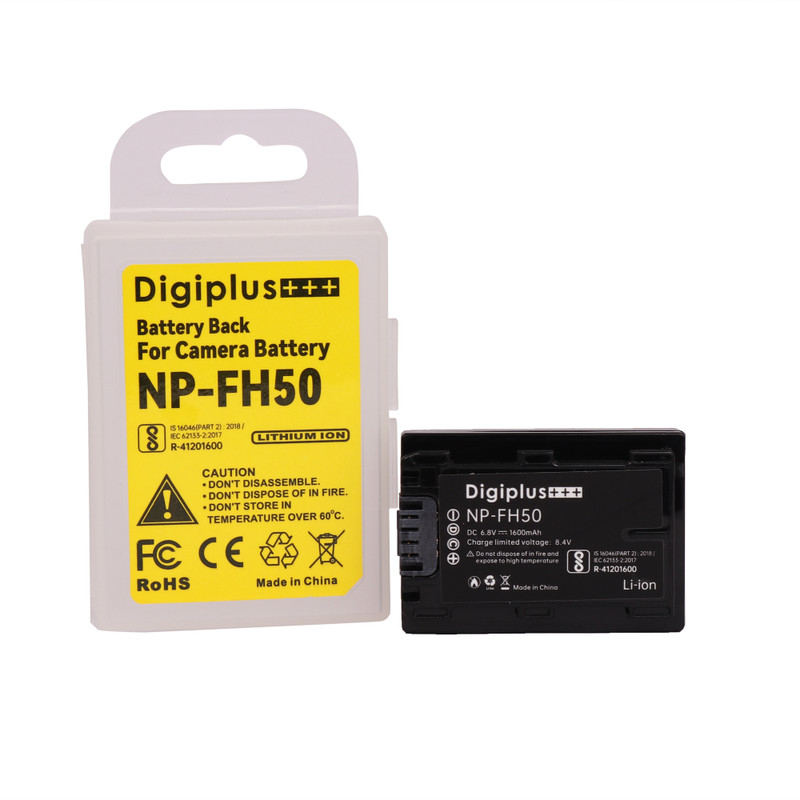 Camstuffs NP-FH50 Rechargeable Lithum-ion Camera battery (1600mAh) for som-y camera Camera Battery Charger(Black)