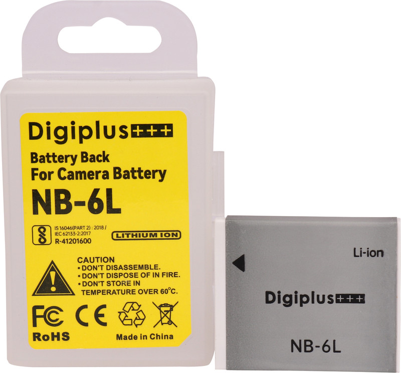 DIGICLIMBER NB-6L Camera Battery (1600 mAh) Voltage 4.2V For Can- Equal to the original Camera Battery Charger(Grey)