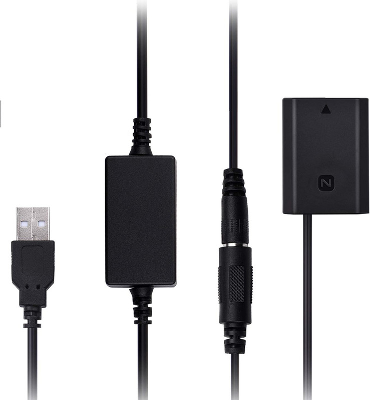 DIGICLAMBO NP-FZ100 DR-FZ100 DC Coupler Dummy Battery USB DC Converter Power Cable  Camera Battery Charger(Black)