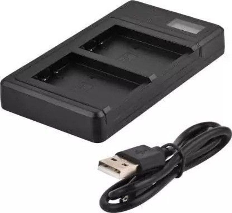 Camaura LPE-17 Camera Dual USB LED display Charger for Canon battery charger  Camera Battery Charger(Black)