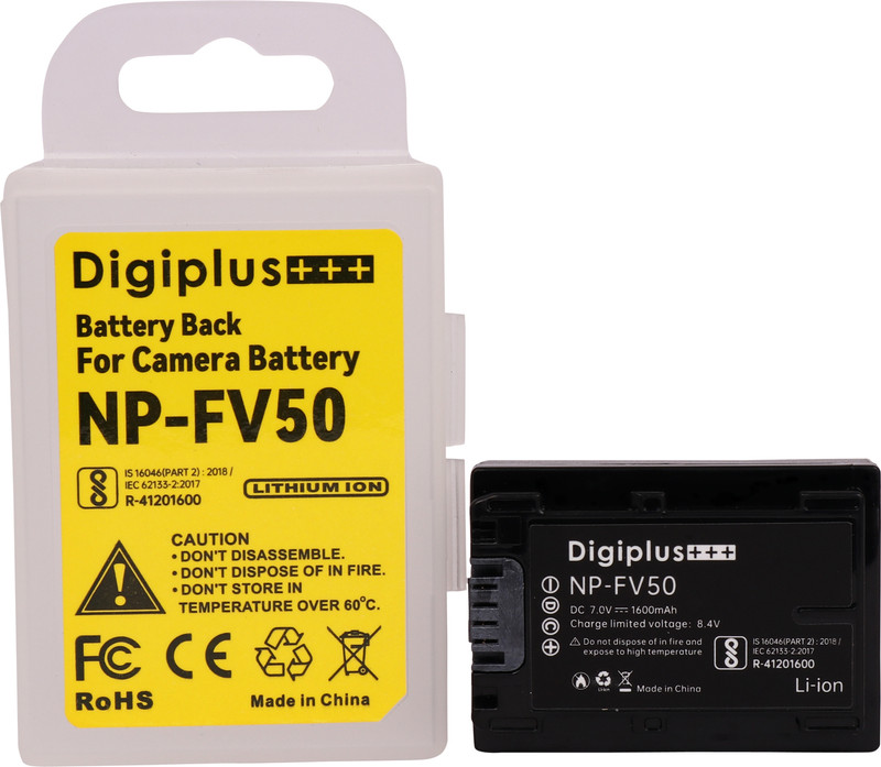 DIGICLIMBER NP-FV50 Camera Battery (1600mAh)For Son-y DR-XR155E, X60,160E,260V,260V,260VE  Camera Battery Charger(Black)