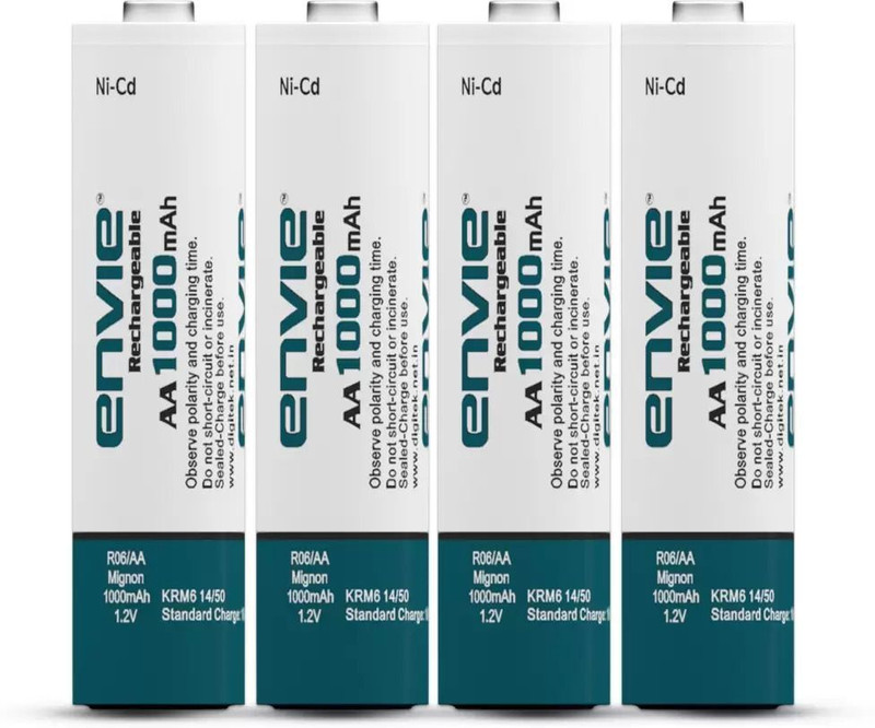 Envie 1000mah Ni-CD AA Rechargeable Batteries, Low Self Discharge (Pack of 4)  Camera Battery Charger(White)