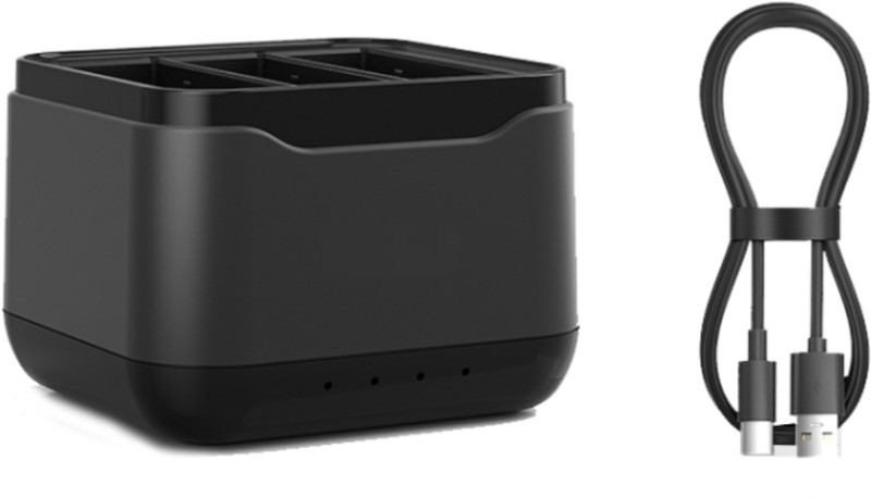 AMAGISN Fast Battery Charger Hub Suitable for DJI Action 3/4(Charger Only) Camera Battery Charger(Black)