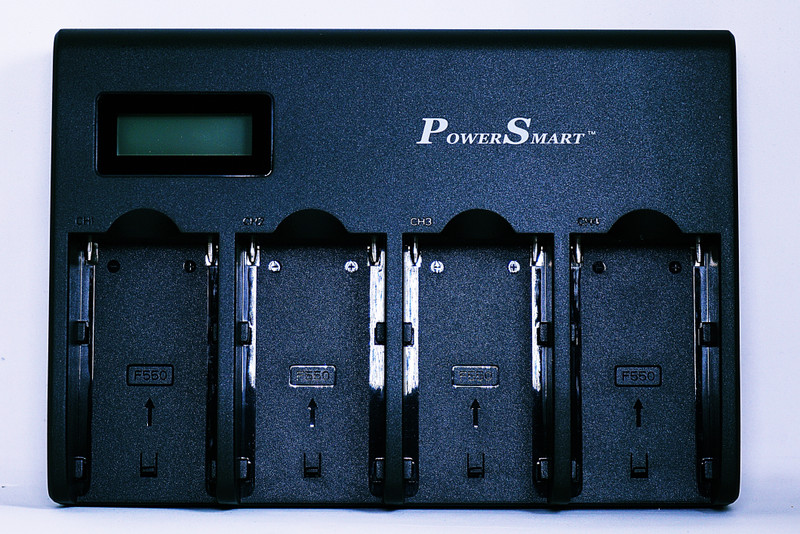 Power Smart NP-F970 4-Channel Digital Camera Battery Charger w/LCD Display for Sony NP-F970  Camera Battery Charger(Black)