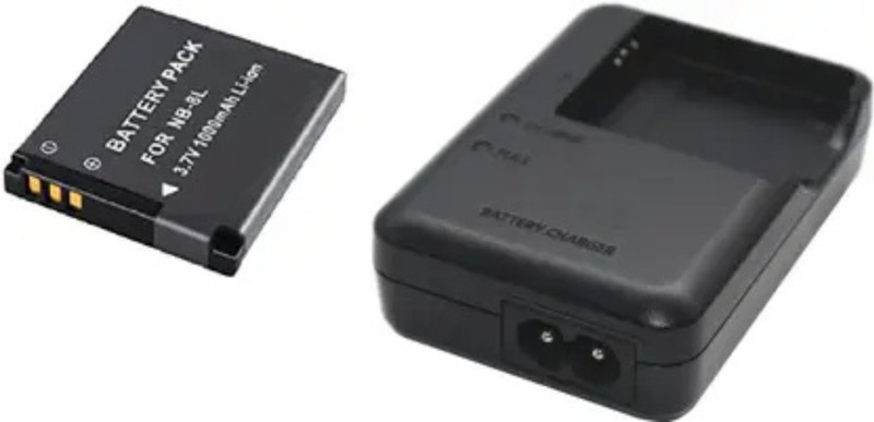 Camaura NB-8L Camera charger with 800MAH battery pack Camera Battery Charger(Black)