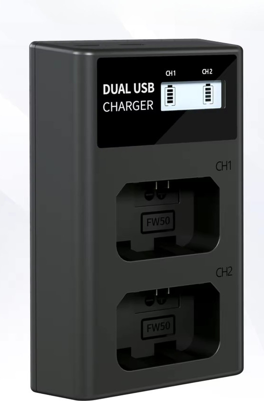 Simpex LP-E17 Dual Slot (C type and Micro USB) LCD Camera Battery Charger(Black)