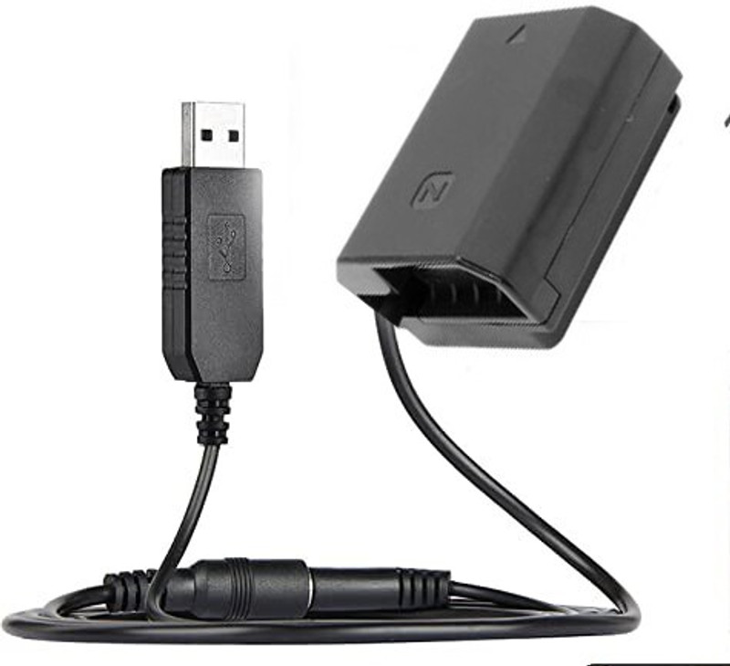 Camstuffs NP-Fz100 Dummy Batterie Power USB Adapter Cable Camera Battery Charger(Black)
