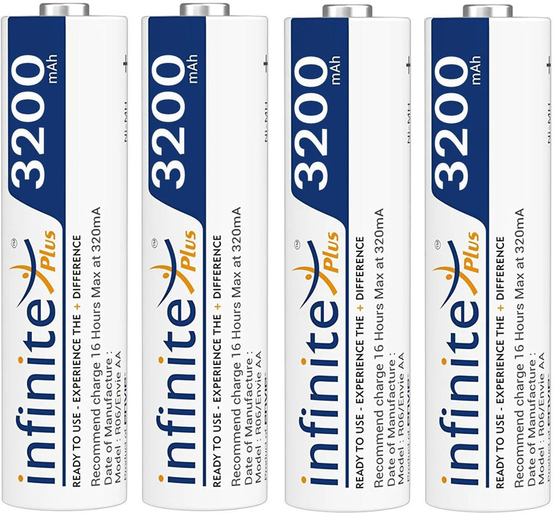 Envie 3200mAh Ni-MH AA High Capacity Rechargeable Battery Ready to Use (Pack of 4)  Camera Battery Charger(White)