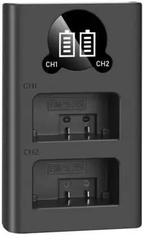 Camaura EN-EL25/25A Dual Fast USB Charger with LCD Display for Nikon Z50, Z30 & Z Z FC Camera Battery Charger(Black)