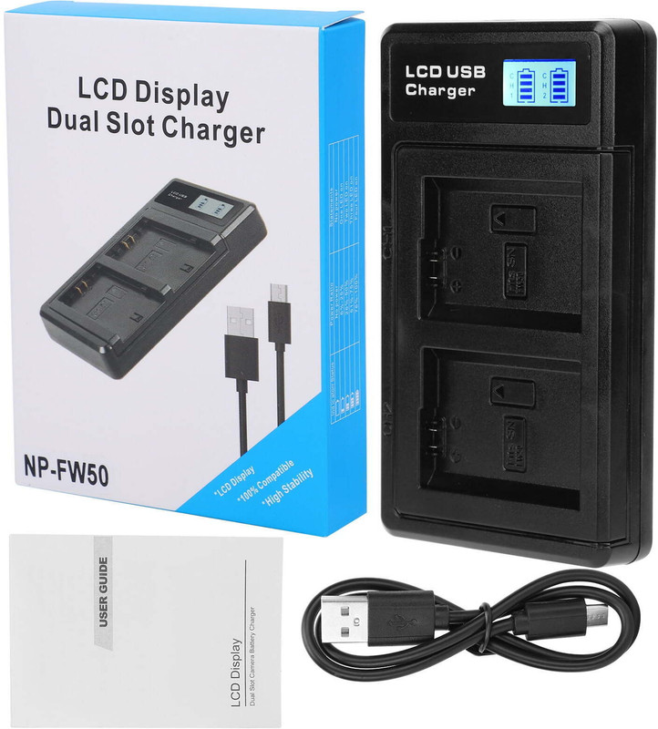 DIGICLAMBO NP FW50 Dual Fast Camera charger  Camera Battery Charger(Black)
