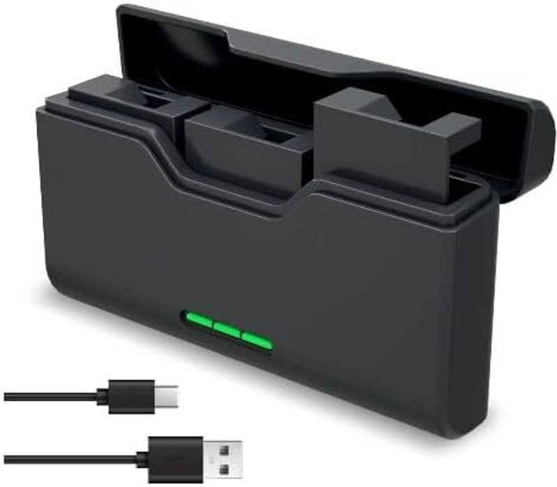 Power Smart 3-Channel USB Charger for GoPro Hero 11/10/9/8/7/6/5 Battery with Type-C Cord Camera Battery Charger(Black)