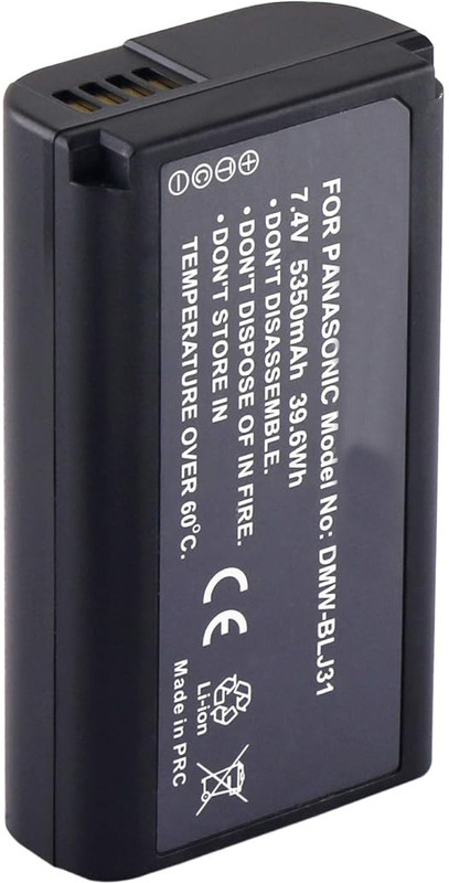 Camstuffs DMW-BLJ31 batteri for DC-S1/S1R, DC-S2/S2R Mirrorless Camera Battery Charger(Black)
