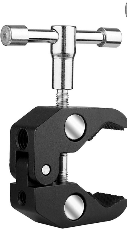 FIXERPRO Clamp Holder Mount Bracket Durable Adjustable Metal Clamp Tool Foldable Single Clamp Holder Mount Bracket Metal Flash Holder Studio Photography V-Flash Bracket