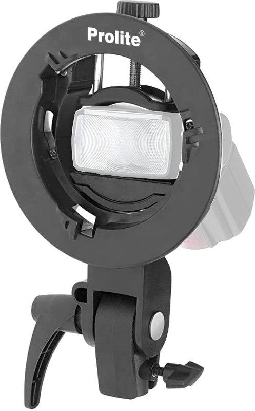 Prolite S2 Flash Bracket | Bowens Mount, Umbrella Slot | For Rectangular & Round Flash | Use With Speedlite Flash, Octa, Lantern, Softbox, Snoot, Beauty Dish | Custom Flash Bracket