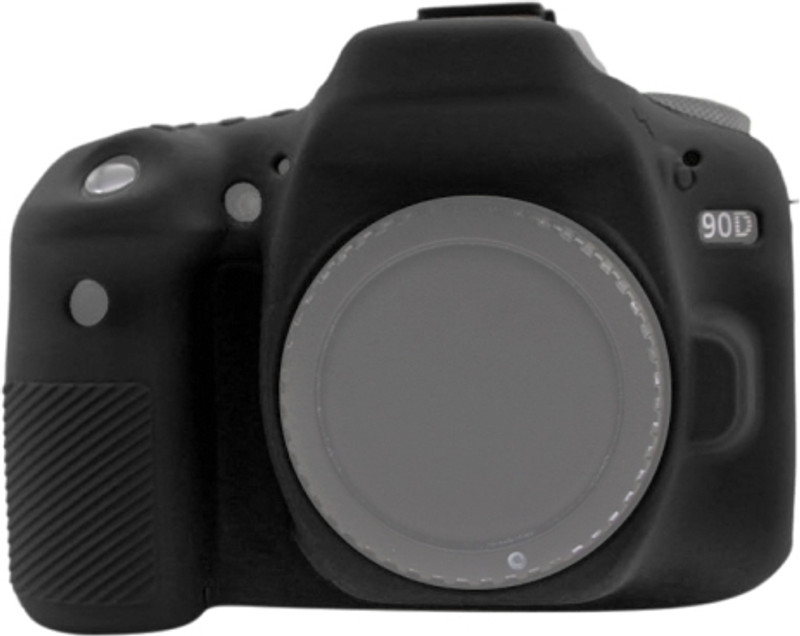 ELFOG Soft Silicone Protective Case for Canon 90 D Camera (Black) Camera Housing