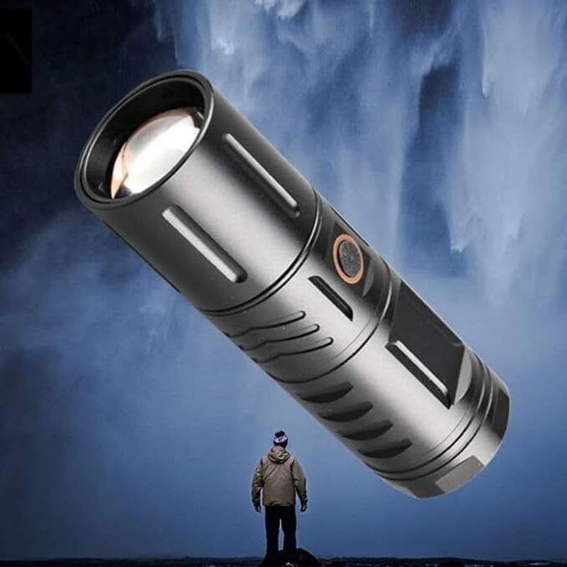 SUICUNE Super Bright LED Torch, Rechargeable Torch with Power Indicator 6 lx Camera LED Light(Batteries Included)